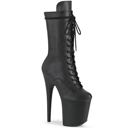Pleaser Botas de tobillo para mujer FLAMINGO-1050WR BLK Faux Cuero / Blk Faux Cuero