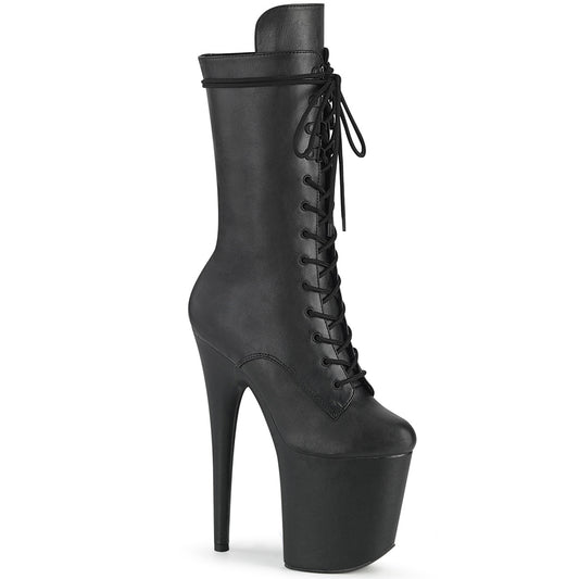 Pleaser Botas de tobillo para mujer FLAMINGO-1050WR BLK Faux Cuero / Blk Faux Cuero