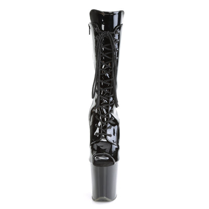 Pleaser Womens Ankle Boots FLAMINGO-1051 Blk Pat/Blk