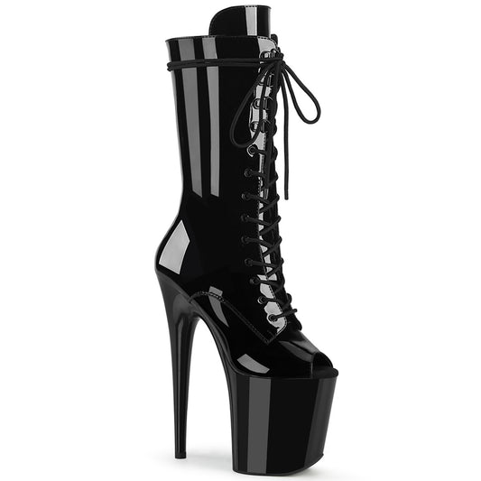 Pleaser Womens Ankle Boots FLAMINGO-1051 Blk Pat/Blk