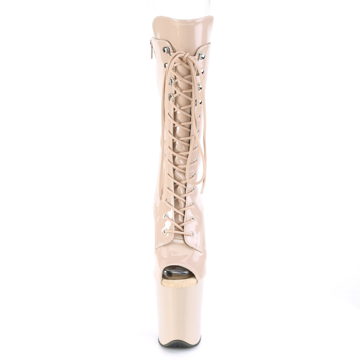Pleaser Womens Ankle Boots FLAMINGO-1051 Nude Pat/Nude