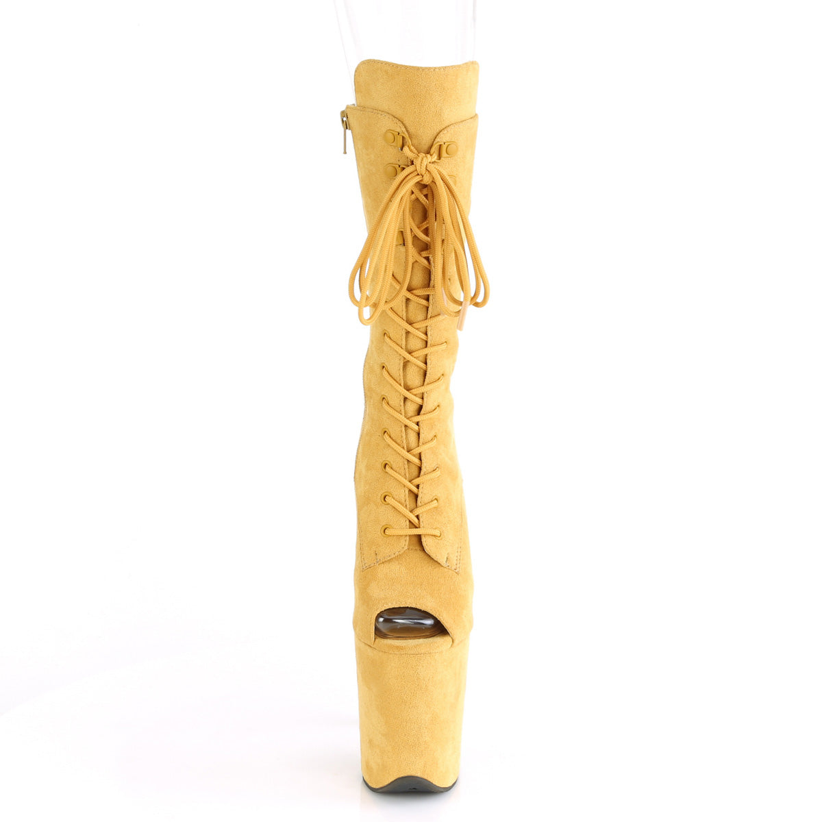Pleaser Womens Ankle Boots FLAMINGO-1051FS Mustard Faux Suede/Mustard Faux Suede
