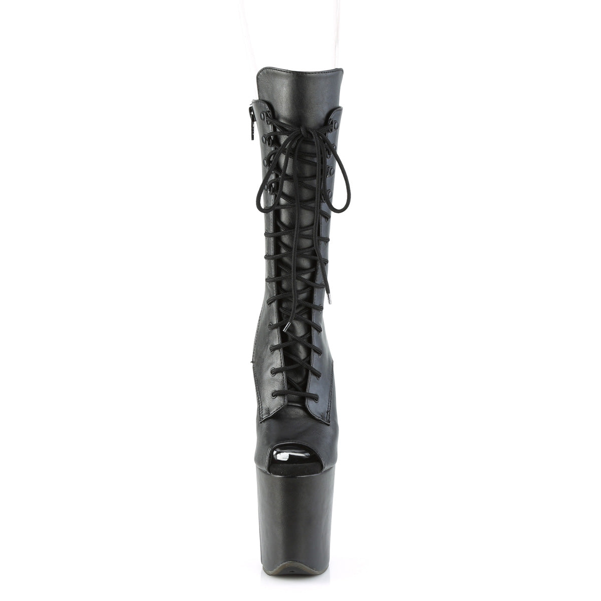 Pleaser Womens Ankle Boots FLAMINGO-1051WR Blk Faux Leather/Blk Faux Leather
