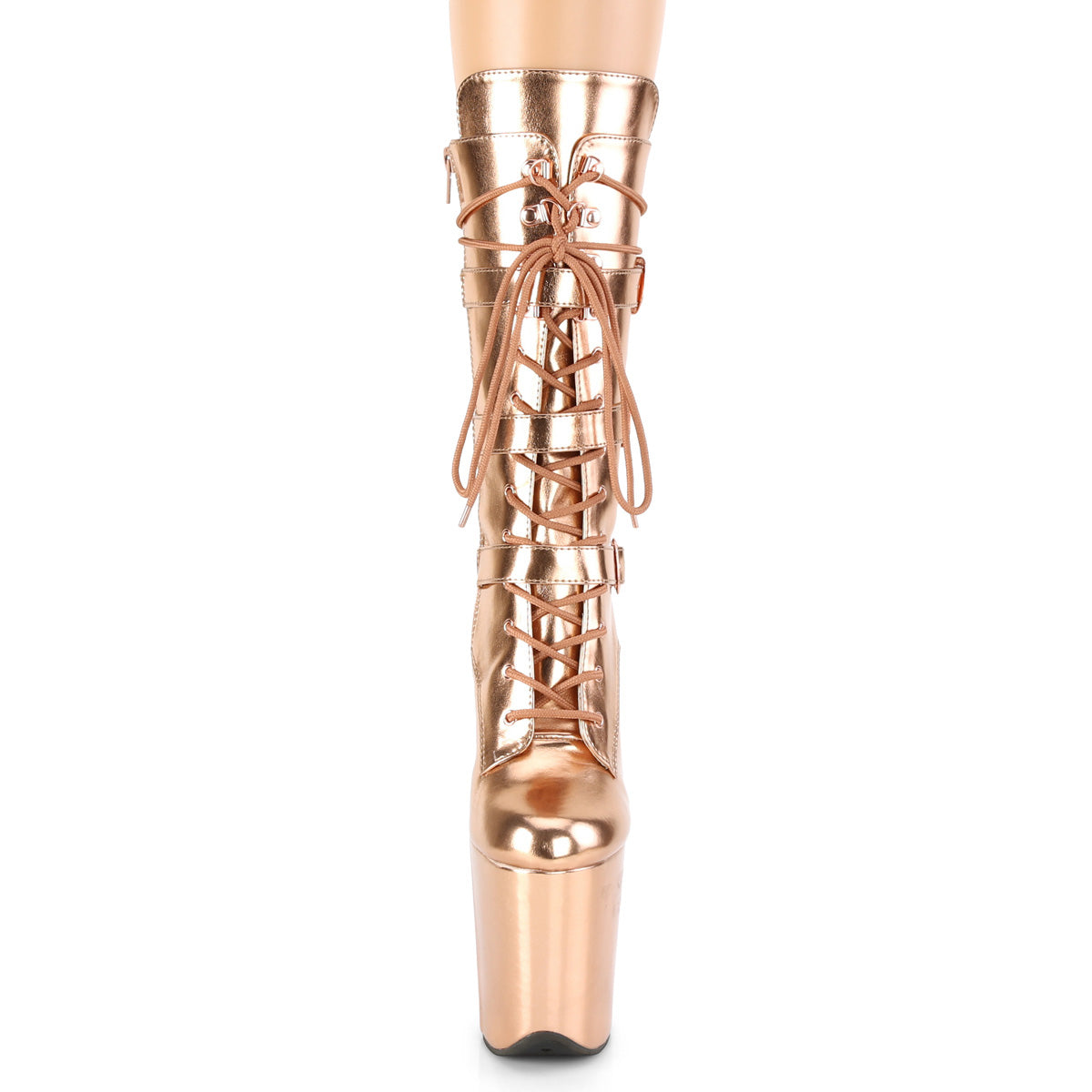 Pleaser Botas de tobillo para mujer FLAMINGO-1053 Rose Gold Metallic PU / Rose Gold Metallic PU