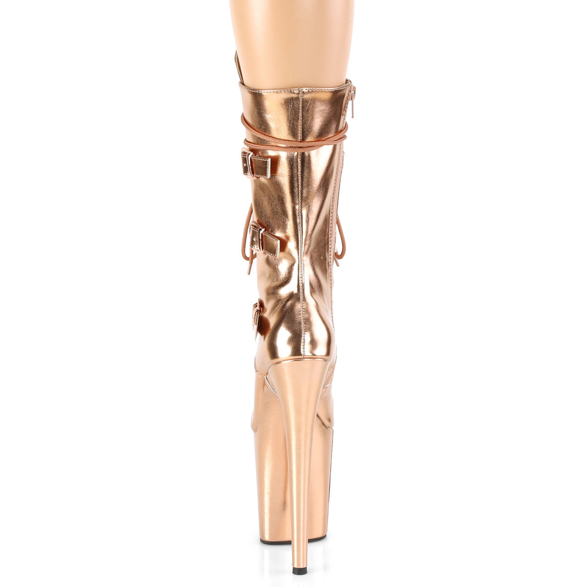 Pleaser Botas de tobillo para mujer FLAMINGO-1053 Rose Gold Metallic PU / Rose Gold Metallic PU