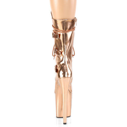 Pleaser Botas de tobillo para mujer FLAMINGO-1053 Rose Gold Metallic PU / Rose Gold Metallic PU