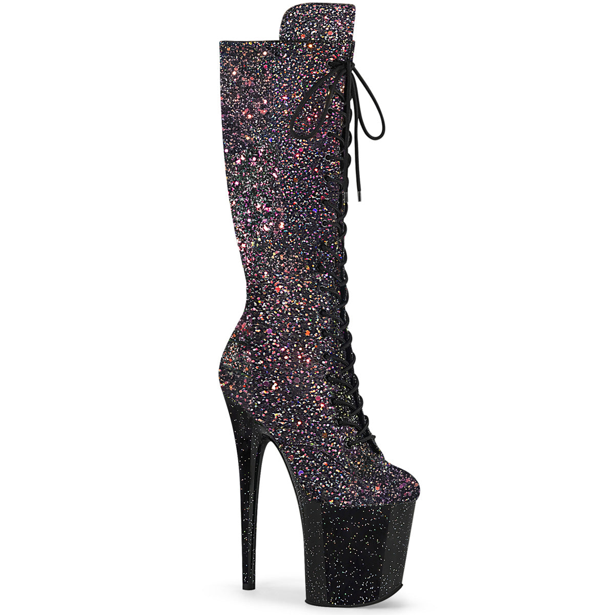 Pleaser Botas de mujer FLAMINGO-2020mg BLK Multi Glitter / BLK