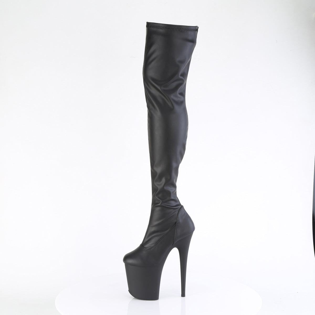 Pleaser   FLAMINGO-3000 BLK Faux Leather/Blk Matte