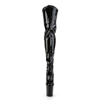 Pleaser Botas de mujer FLAMINGO-3000 BLK STR PAT / BLK