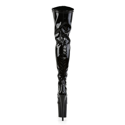 Pleaser Botas de mujer FLAMINGO-3000 BLK STR PAT / BLK