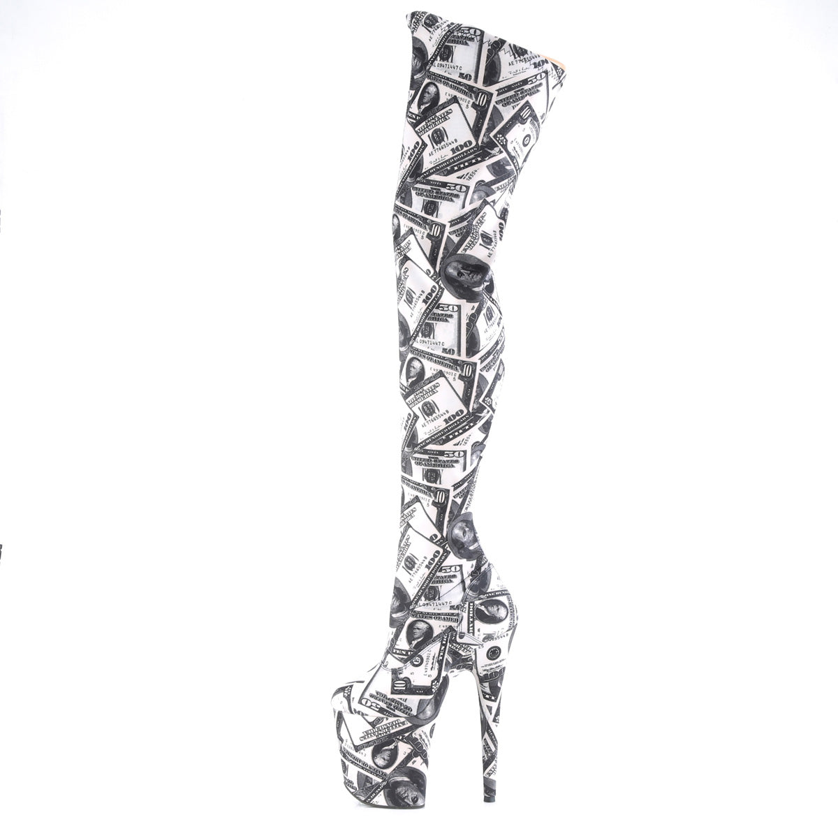 Pleaser Botas de mujer FLAMINGO-3000dp wht-blk str. Tela / wht-blk tela