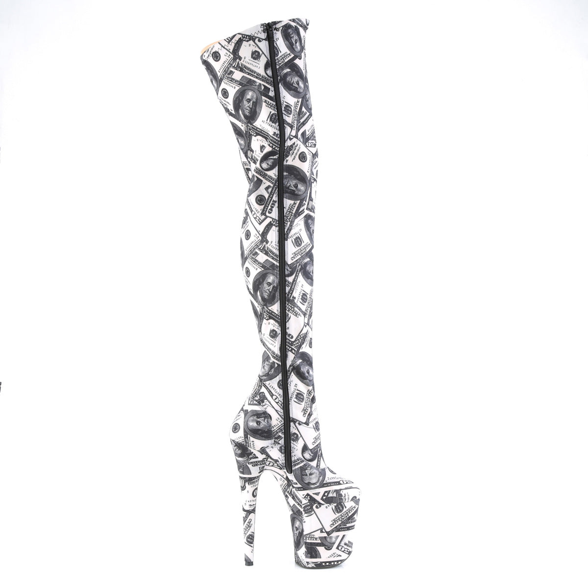 Pleaser Botas de mujer FLAMINGO-3000dp wht-blk str. Tela / wht-blk tela