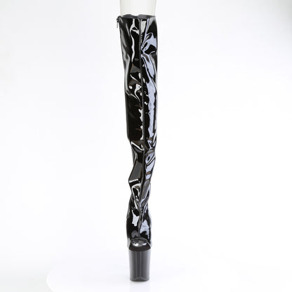 Pleaser   FLAMINGO-3017 Blk Str Pat/Blk