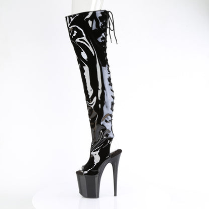Pleaser   FLAMINGO-3017 Blk Str Pat/Blk