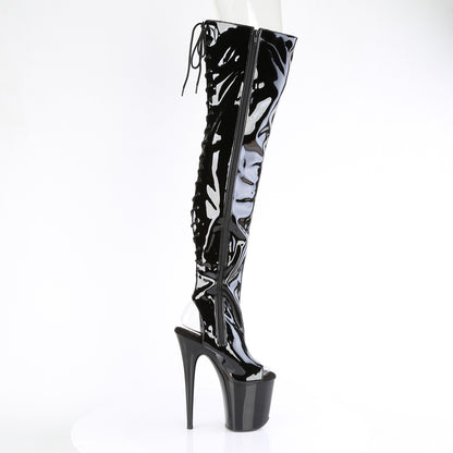Pleaser   FLAMINGO-3017 Blk Str Pat/Blk