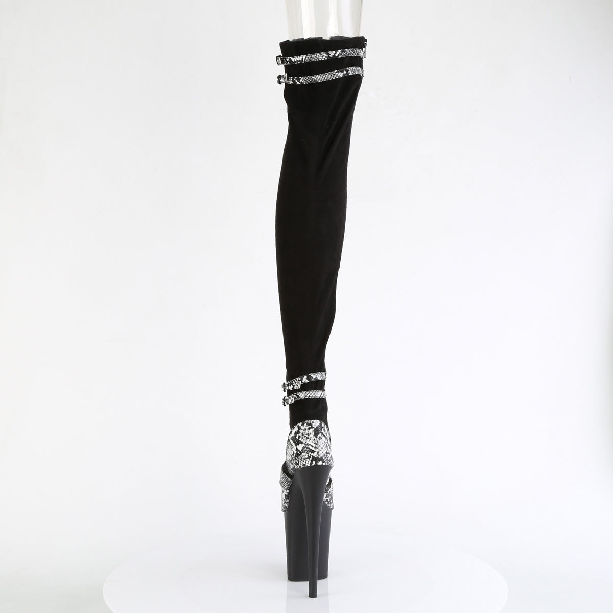 Pleaser  Botas FLAMINGO-3027SP BLK Faux Suda-Snake Print Faux le./blk mate