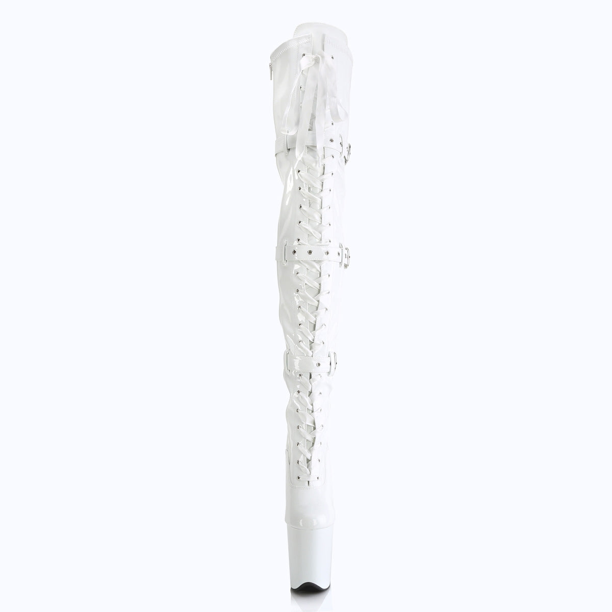Pleaser   FLAMINGO-3028 wht str. Pat/WHT