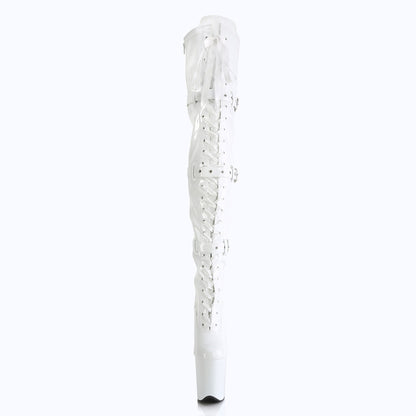 Pleaser   FLAMINGO-3028 wht str. Pat/WHT