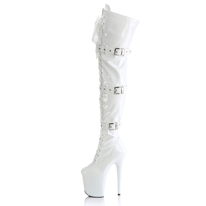 Pleaser   FLAMINGO-3028 wht str. Pat/WHT