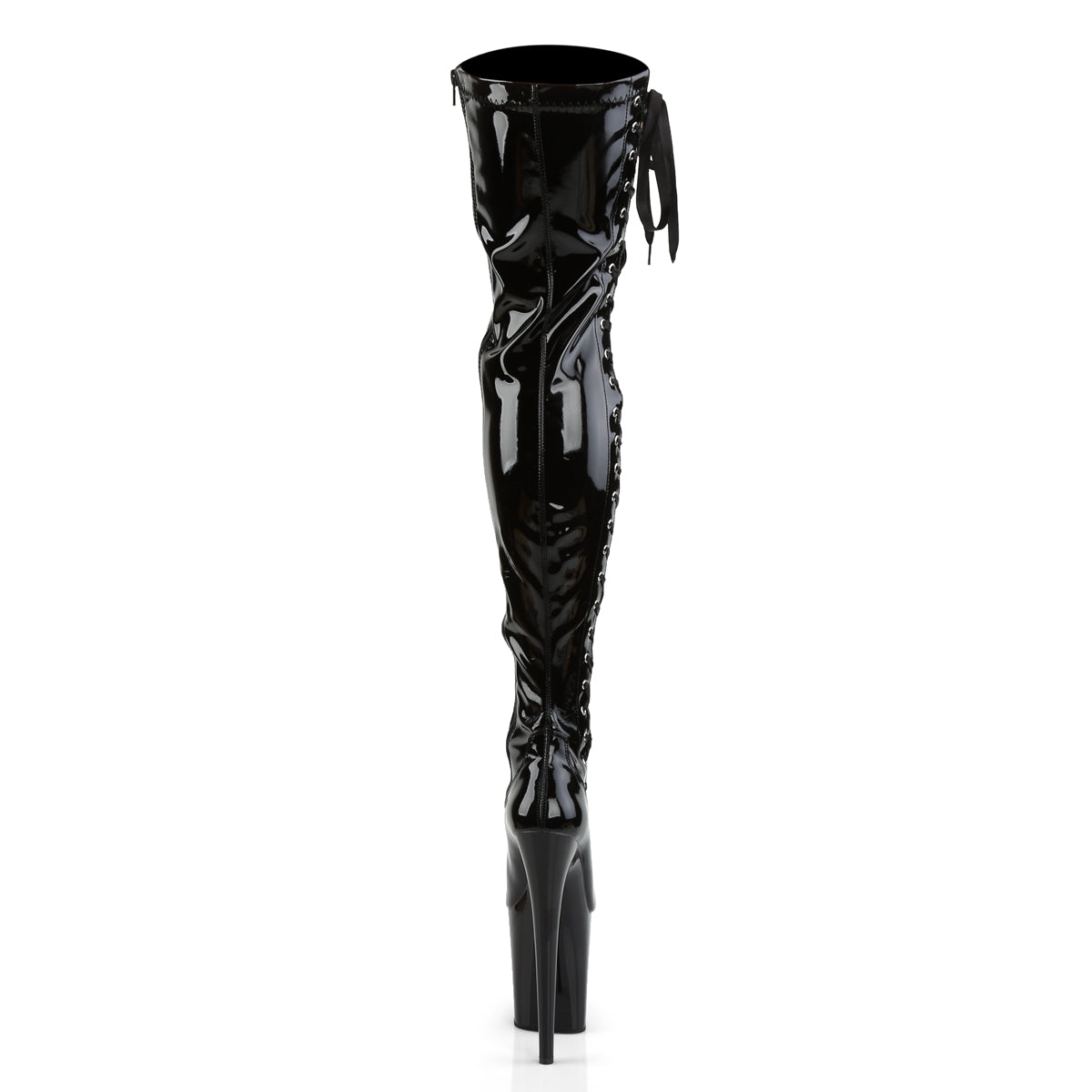 Pleaser Womens Boots FLAMINGO-3050 Blk Str Pat/Blk