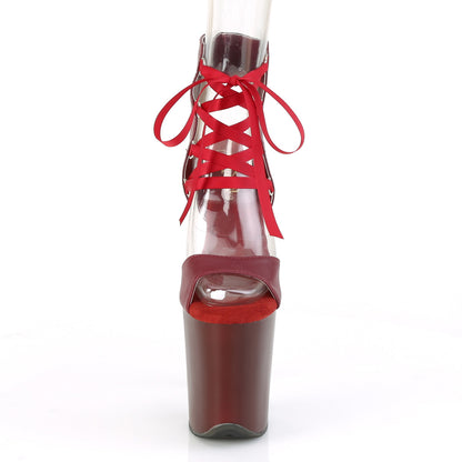 Pleaser Sandalias para mujer FLAMINGO-800-14 Burgundy Faux Cuero / Burgundy Mate