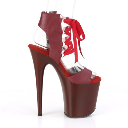 Pleaser Sandalias para mujer FLAMINGO-800-14 Burgundy Faux Cuero / Burgundy Mate