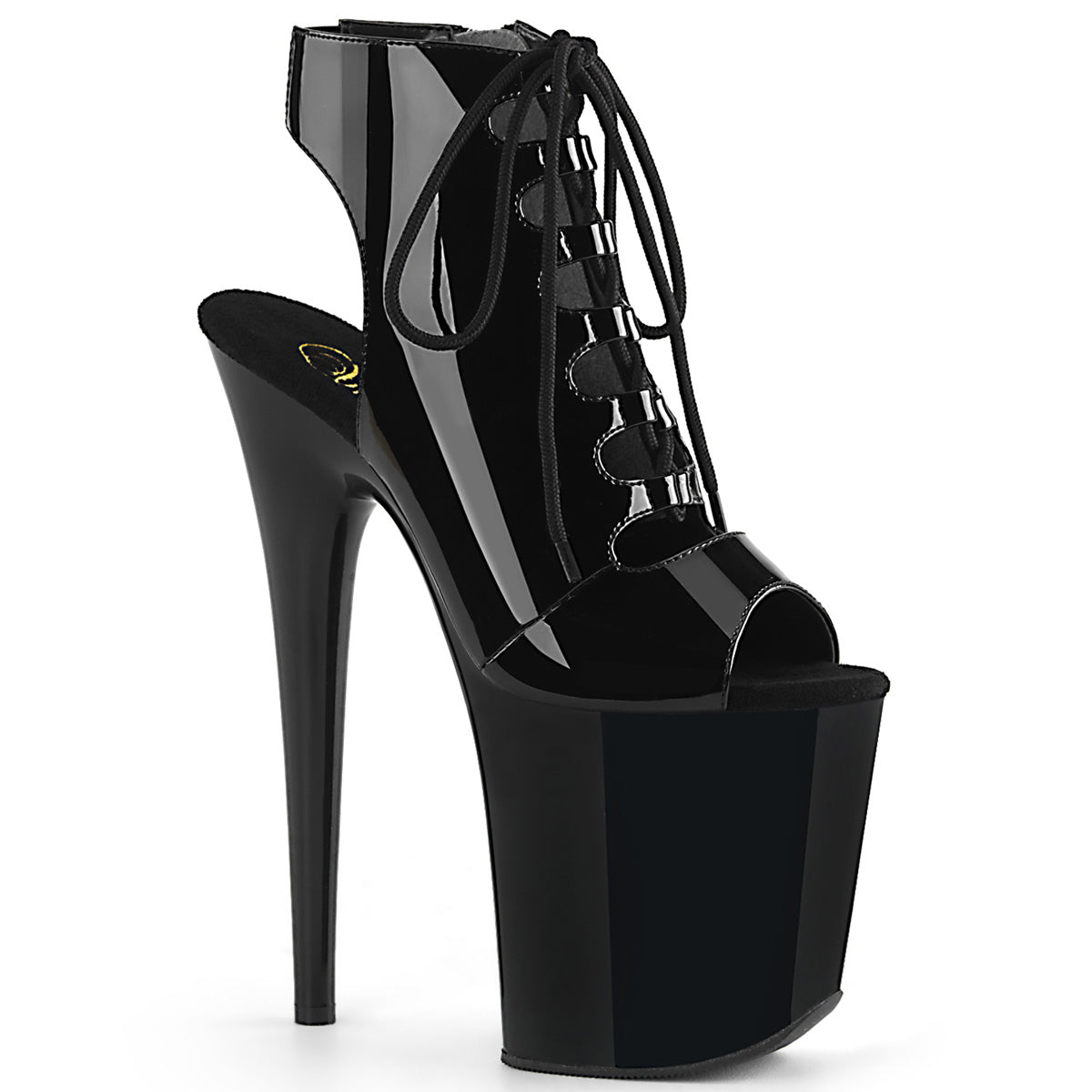 Pleaser Sandalias para mujer FLAMINGO-800-20 blk pat pat / blk