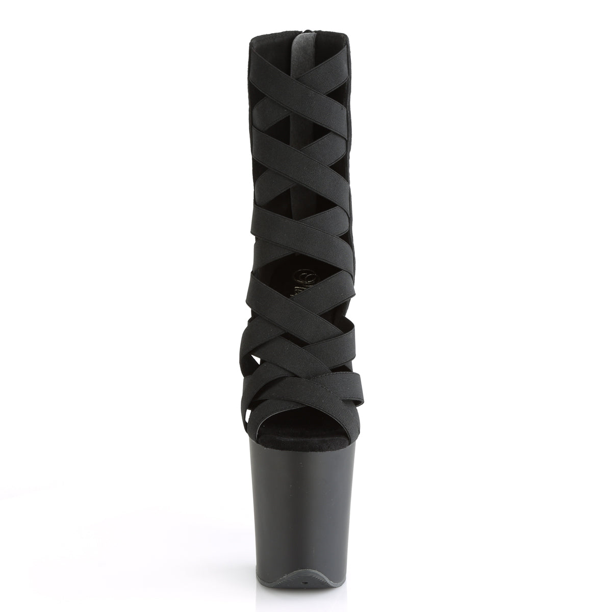 Pleaser Botas de tobillo para mujer FLAMINGO-800-24 BLK ELASTIC BAND-MICROFIBER / BLK MATE