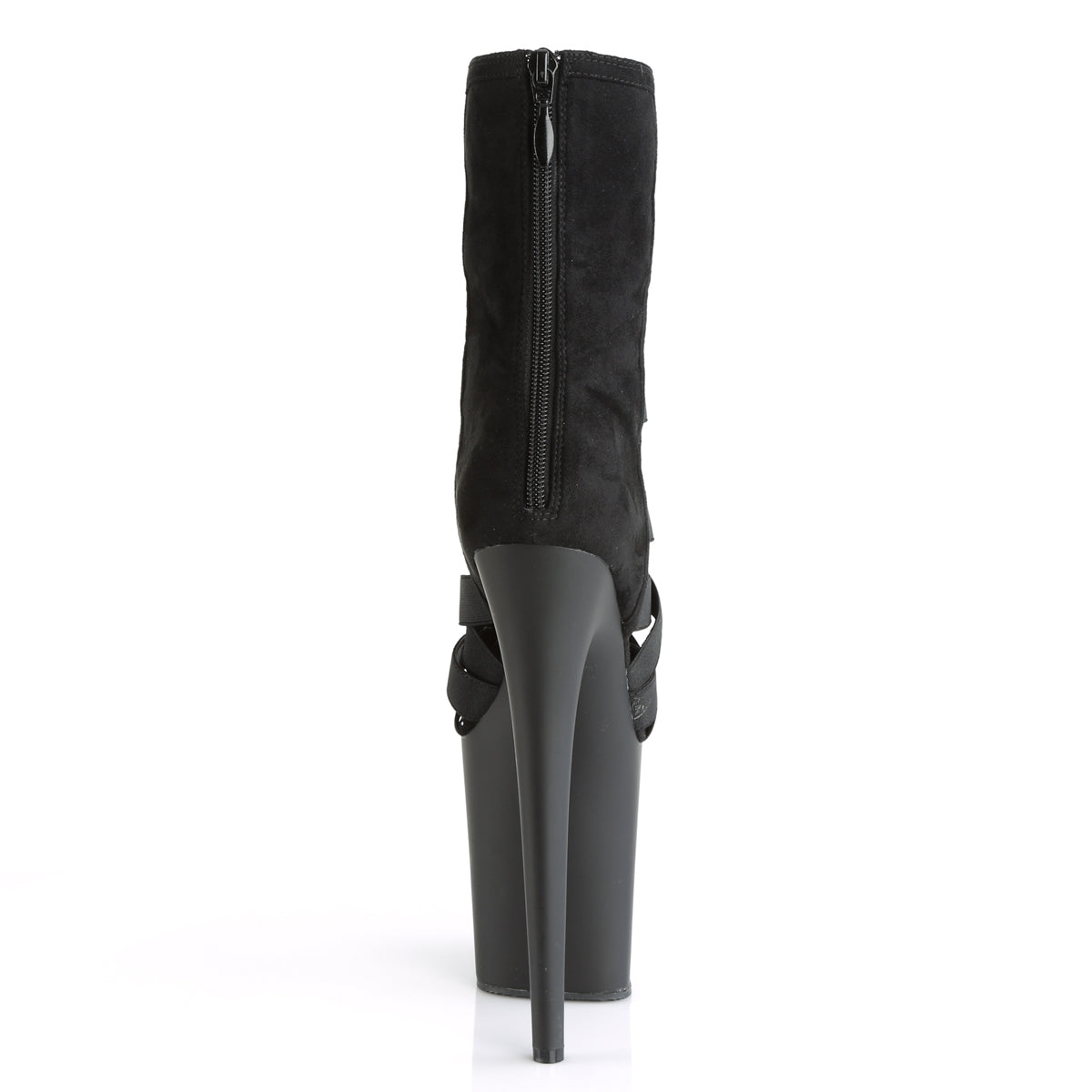 Pleaser Botas de tobillo para mujer FLAMINGO-800-24 BLK ELASTIC BAND-MICROFIBER / BLK MATE