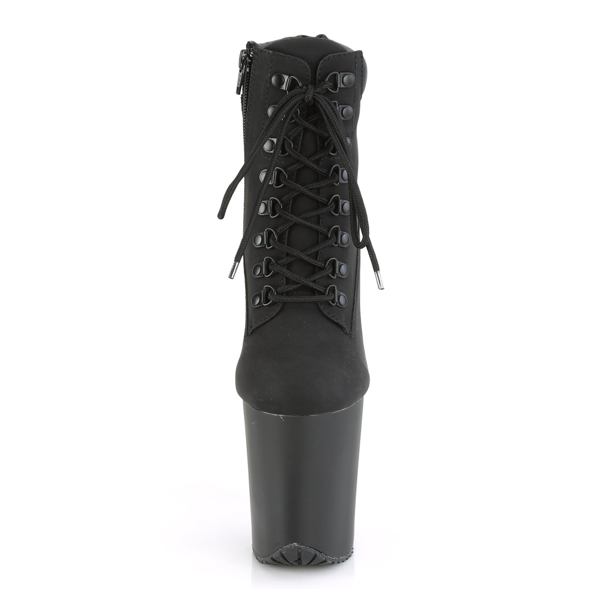 Pleaser Botas de tobillo para mujer FLAMINGO-800TL-02 BLK Nubuck Faux Cuero / Blk Matte