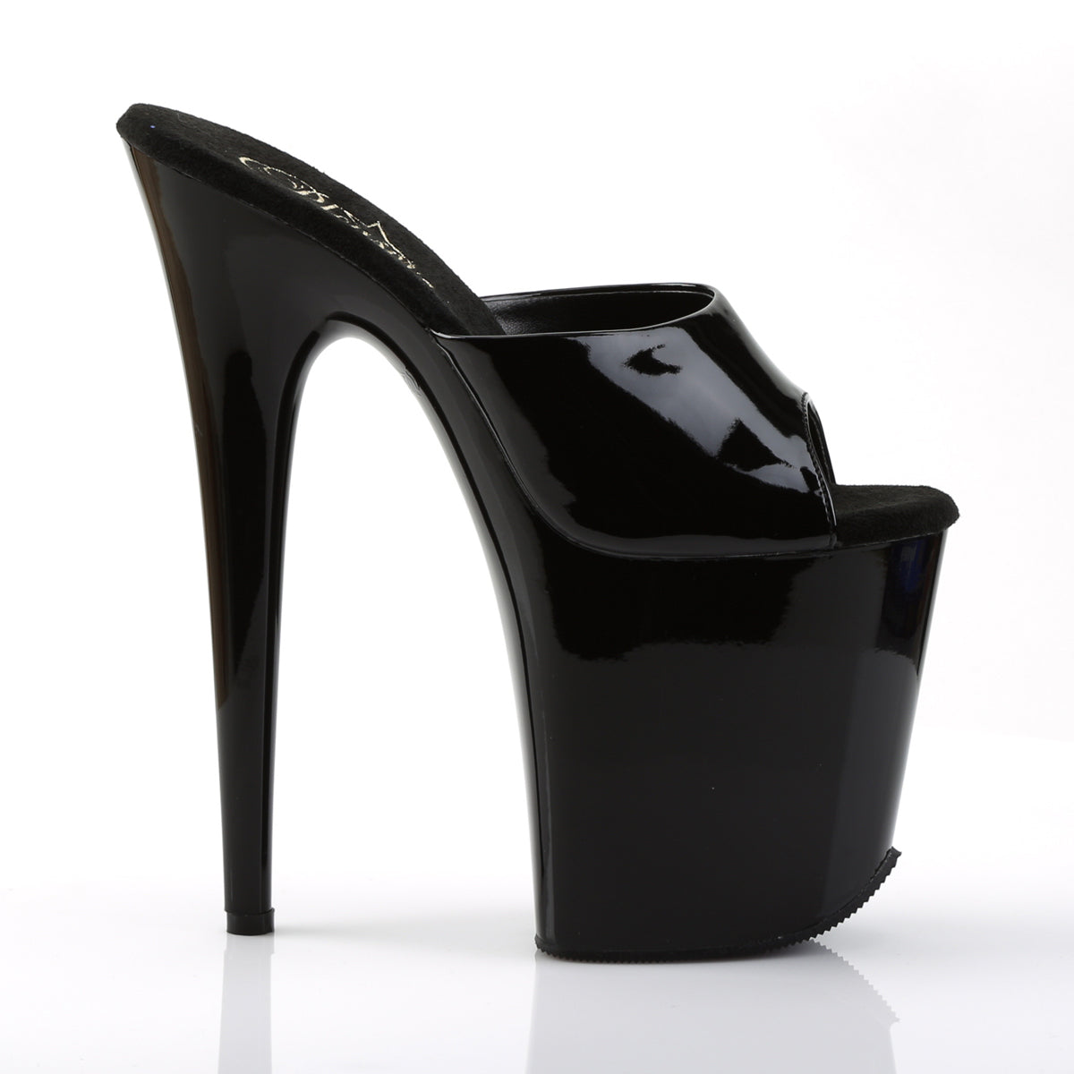 Pleaser Sandalias para mujer FLAMINGO-801 BLK PAT / BLK