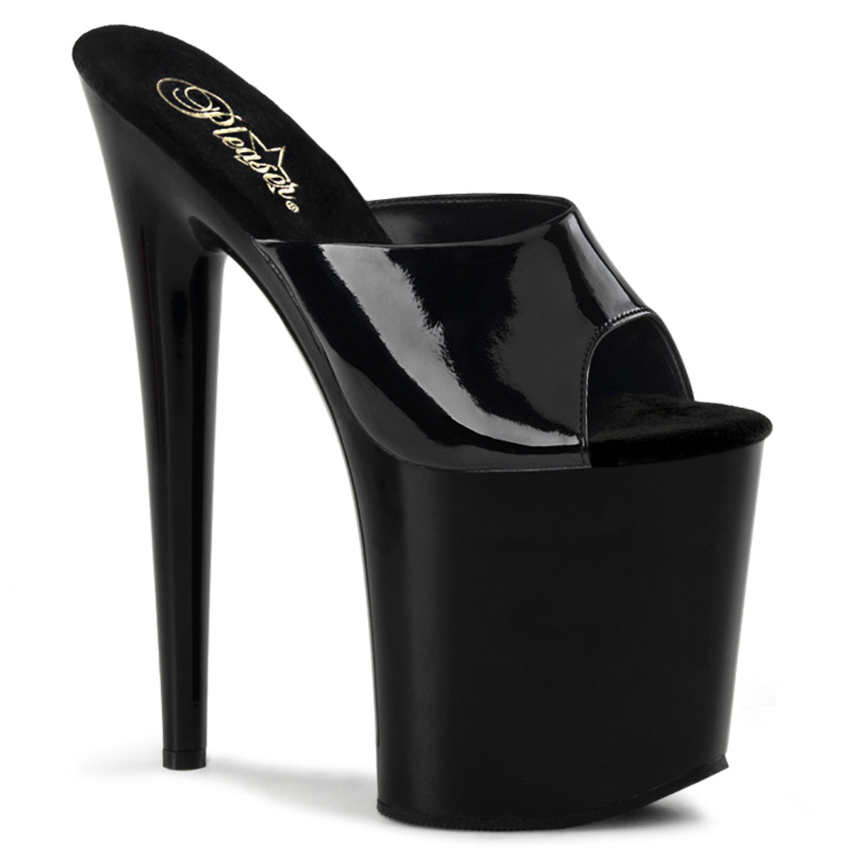 Pleaser Sandalias para mujer FLAMINGO-801 BLK PAT / BLK