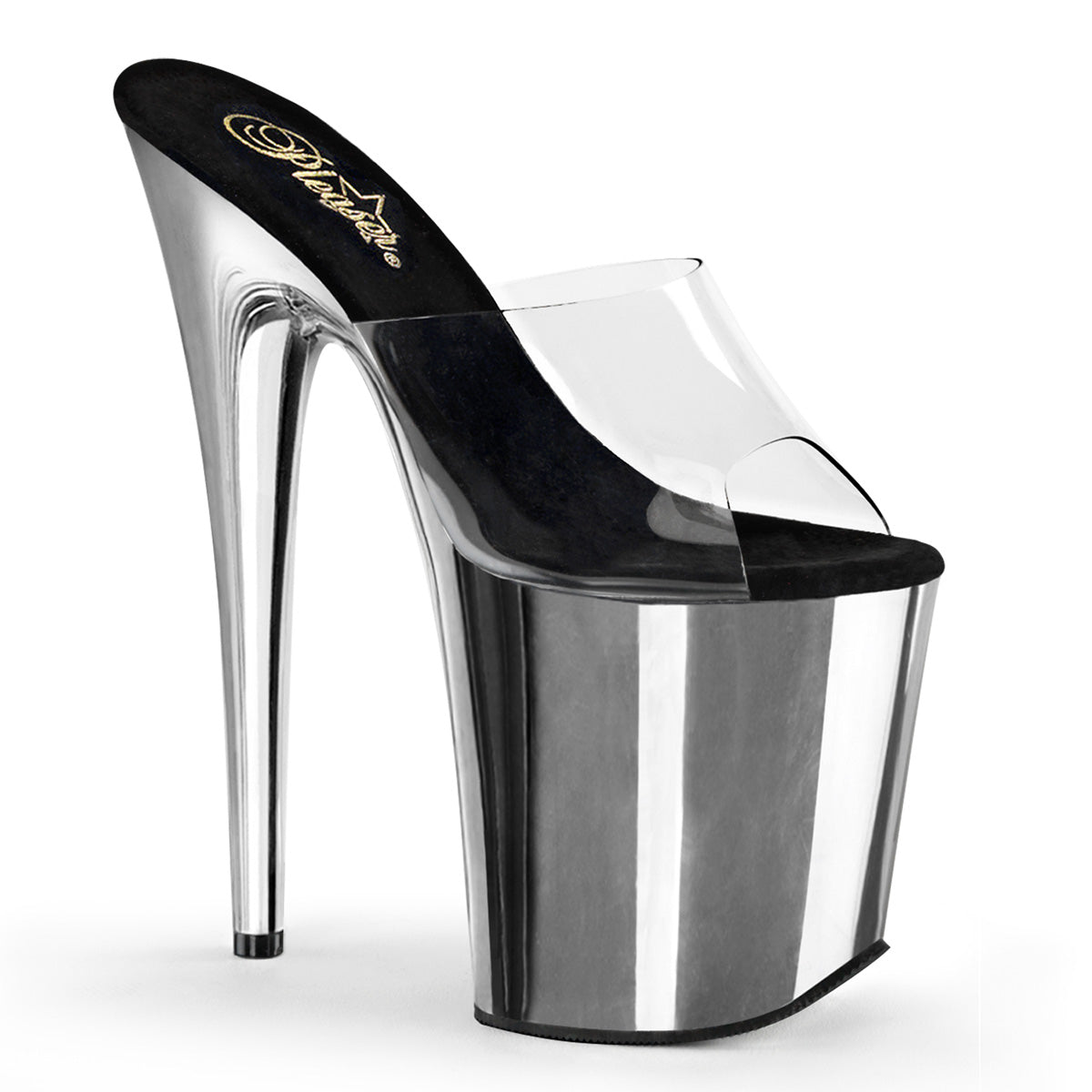 Pleaser Sandalias para mujer FLAMINGO-801 CLR / SLV Chrome
