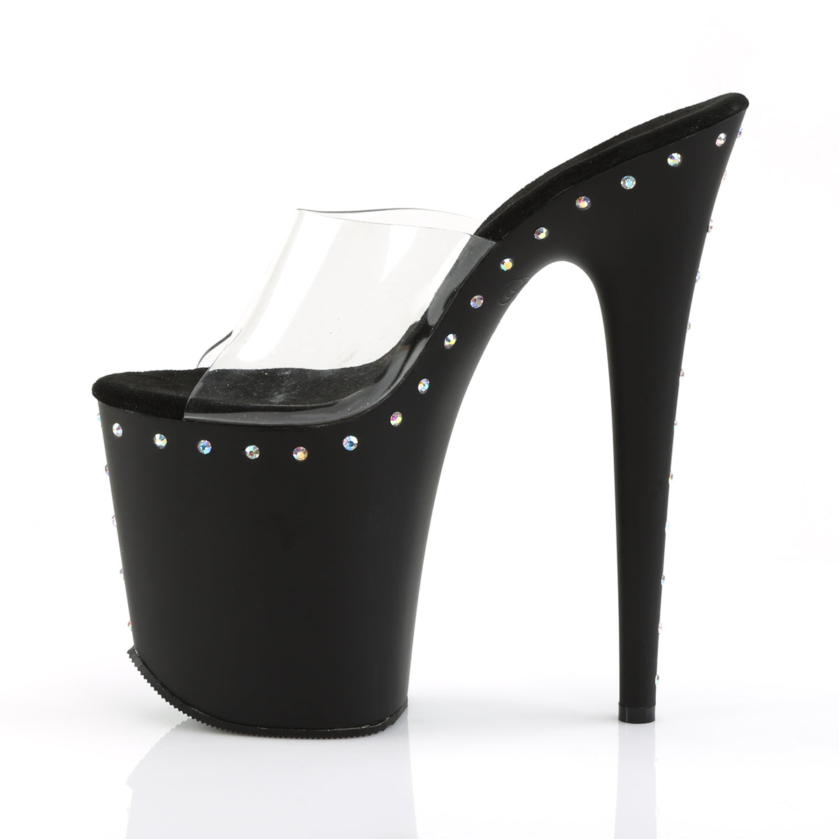 Pleaser Sandalias para mujer FLAMINGO-801ABLS CLR / BLK MATE