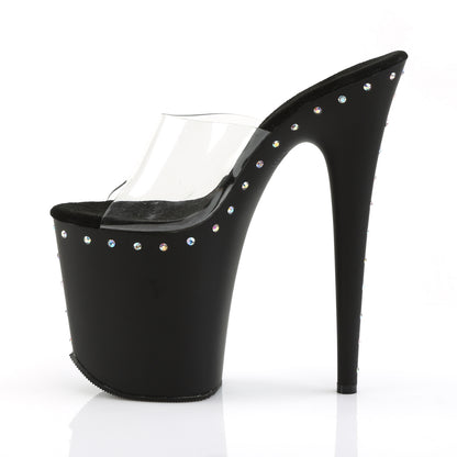 Pleaser Sandalias para mujer FLAMINGO-801ABLS CLR / BLK MATE