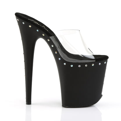 Pleaser Sandalias para mujer FLAMINGO-801ABLS CLR / BLK MATE