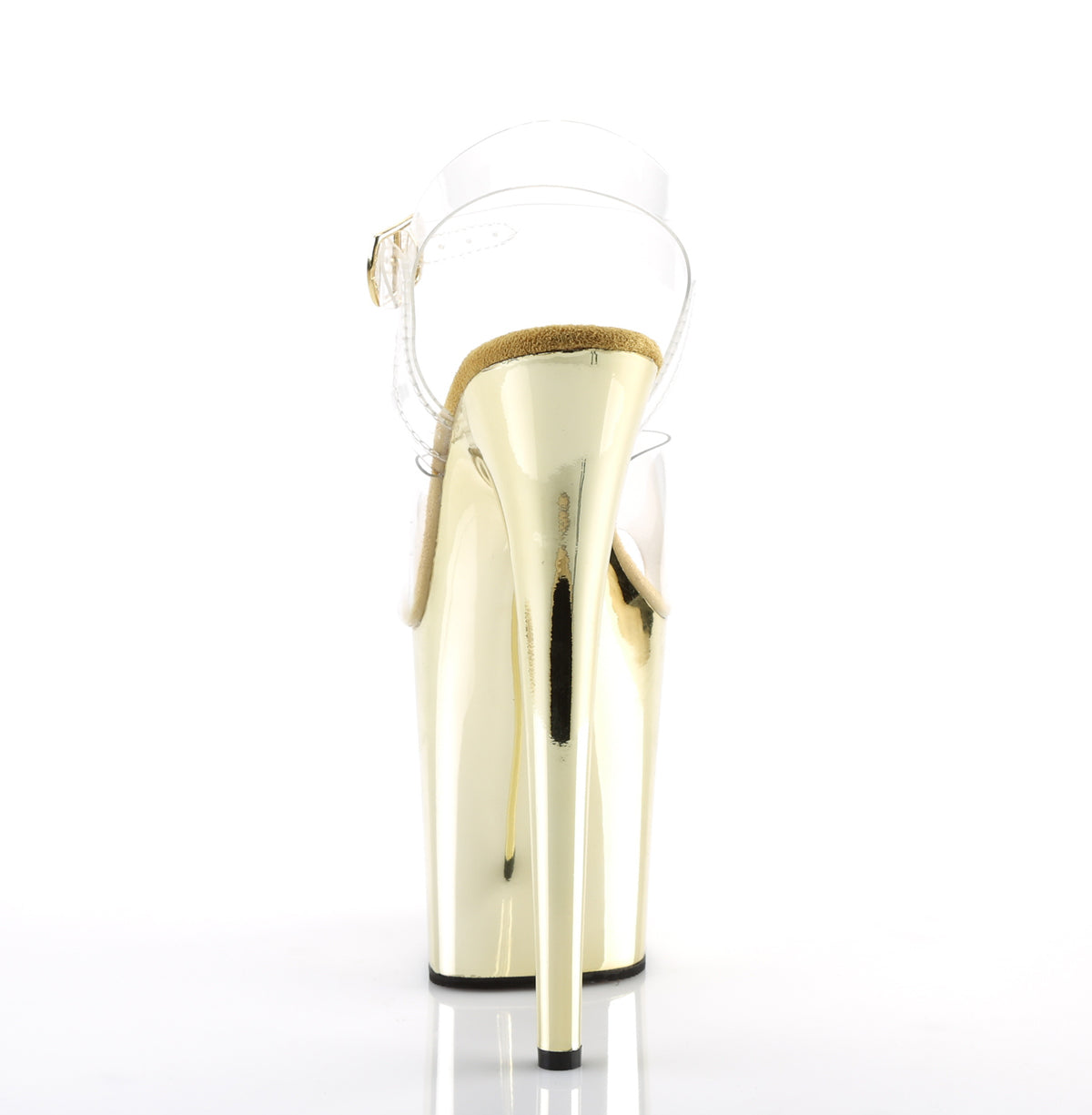 Pleaser Womens Sandals FLAMINGO-808 Clr/Gold Chrome