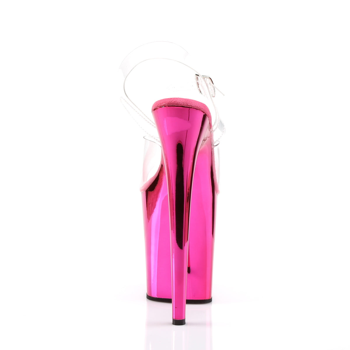 Pleaser Womens Sandals FLAMINGO-808 Clr/H. Pink Chrome