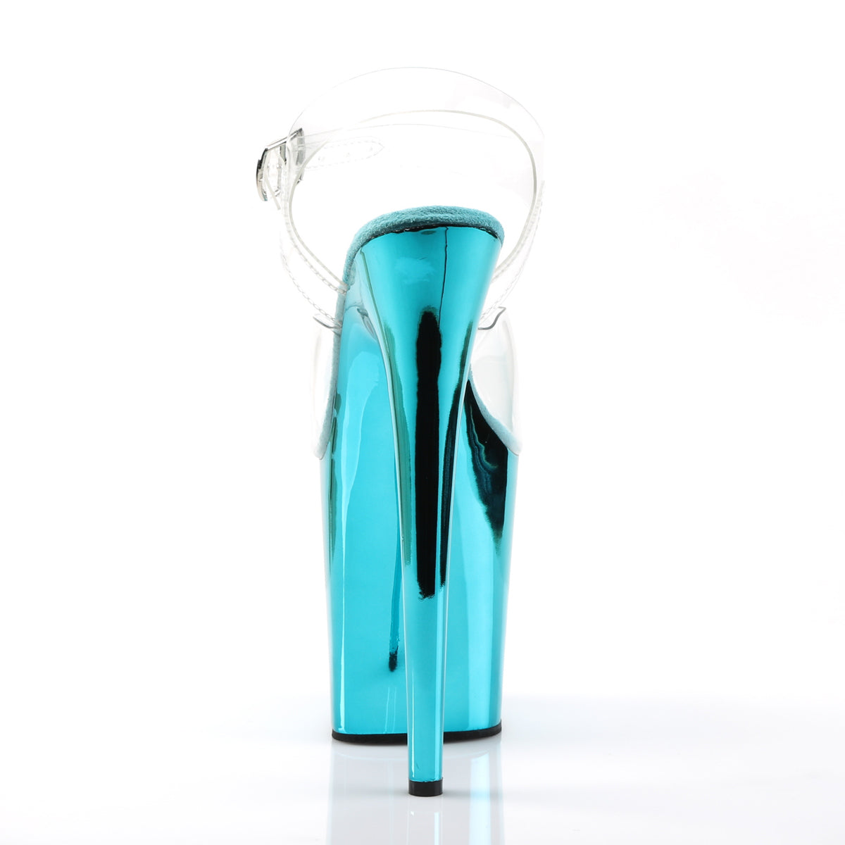 Pleaser Womens Sandals FLAMINGO-808 Clr/Turquoise Chrome