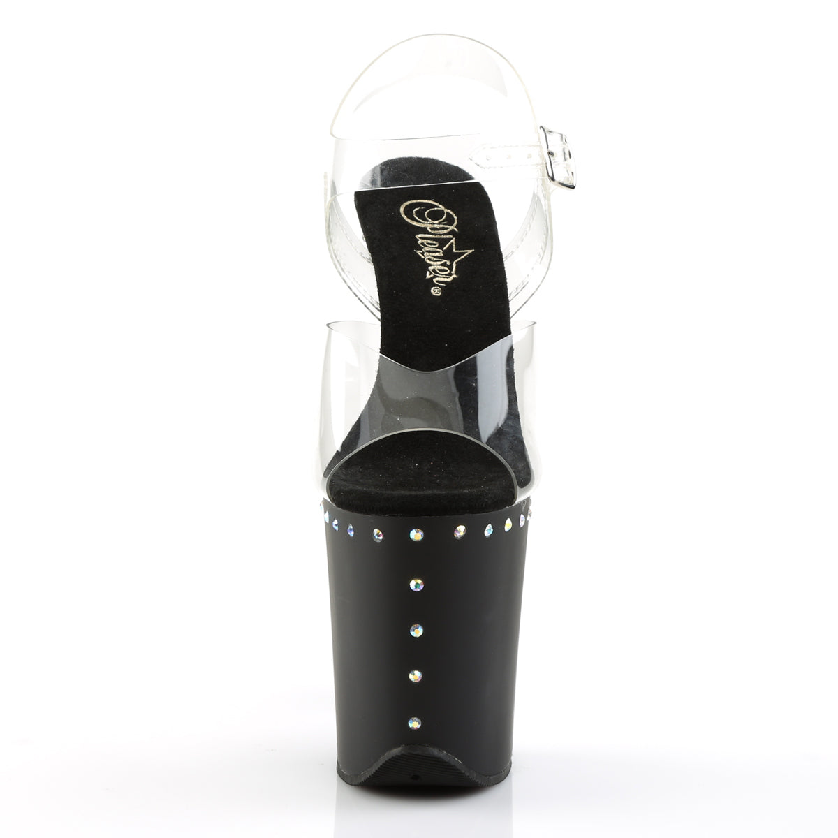 Pleaser Womens Sandals FLAMINGO-808ABLS Clr/Blk Matte
