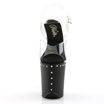 Pleaser Womens Sandals FLAMINGO-808ABLS Clr/Blk Matte