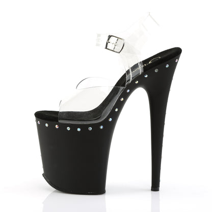 Pleaser Womens Sandals FLAMINGO-808ABLS Clr/Blk Matte