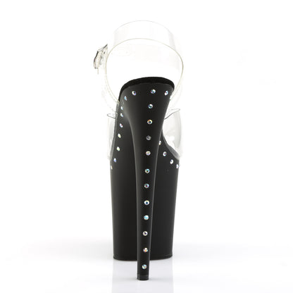 Pleaser Womens Sandals FLAMINGO-808ABLS Clr/Blk Matte