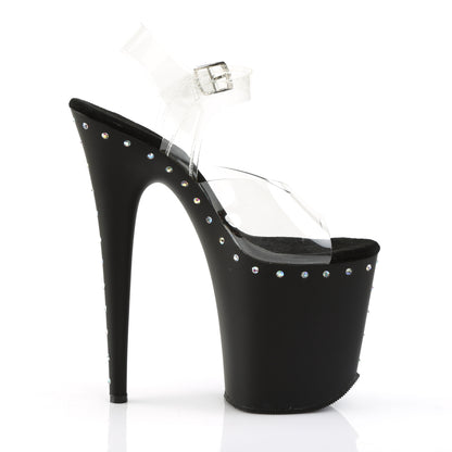 Pleaser Womens Sandals FLAMINGO-808ABLS Clr/Blk Matte