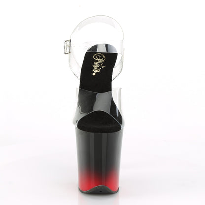 Pleaser Sandalias para mujer FLAMINGO-808BR-H CLR / BLK-ROJO