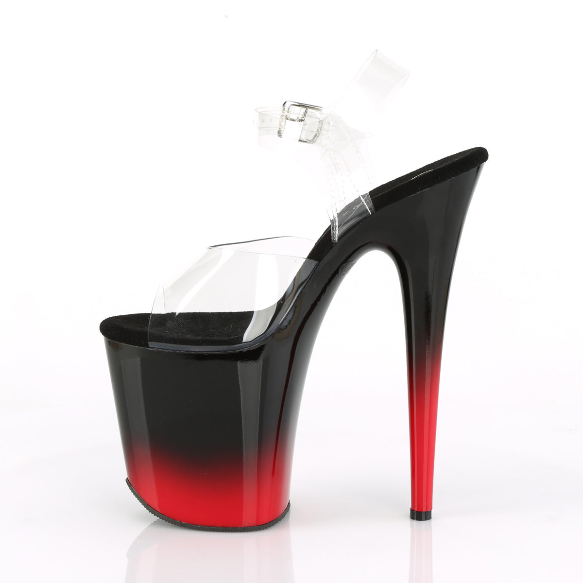Pleaser Womens Sandals FLAMINGO-808BR-H Clr/Blk-Red