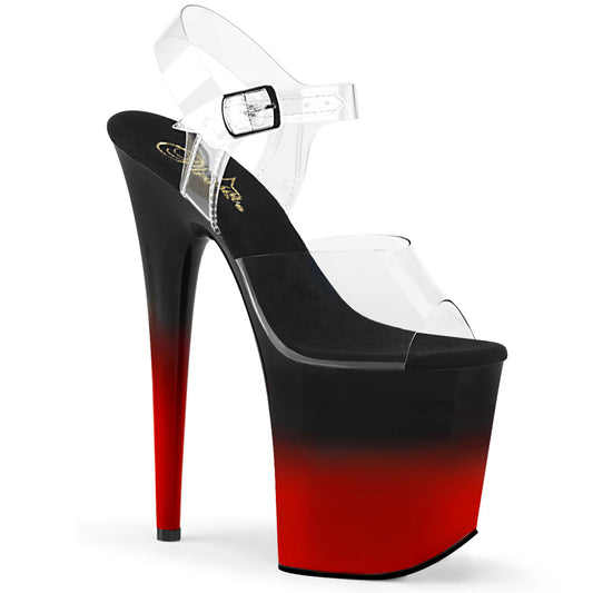 Pleaser Sandalias para mujer FLAMINGO-808BR-H CLR / BLK-ROJO