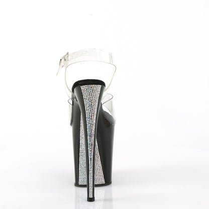 Pleaser  Sandals FLAMINGO-808CRS-2 Clr/Blk-Slv RS