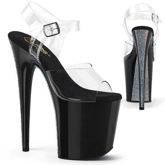 Pleaser  Sandalias FLAMINGO-808CRS-2 CLR / BLK-SLV RS