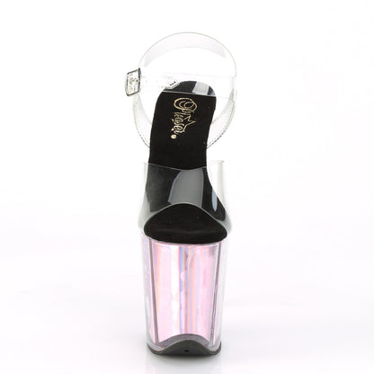 Pleaser Sandalias para mujer FLAMINGO-808HGI inserciones de holograma CLR / PINK